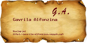 Gavrila Alfonzina névjegykártya